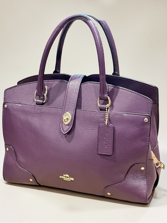 Coach Handbags - COACH Mercer Satchel 30 Grain Leather Aubergine Purple